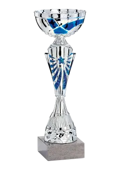 Silber/Blauer Pokal,blauer Stern,5 Größen inkl.Aluschild/Schrift/Montage