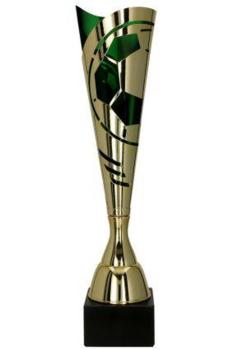 Silber/Grüner Fußballpokal auf Marmorsockel 6 Größen inkl.Aluschild/Schrift/Montage