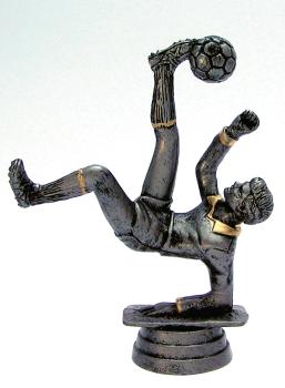 14,3cm Fußballspieler auf Marmorsockel 3 Farben zur Wahl inkl. Kunststoffaufkleber/Text/Logo/Montage