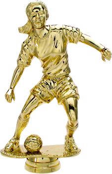 Mädchen/Damenfußballfigur in der Farbe Gold 17,5cm Hoch inkl. Klebeschild7Text/Logo/Montage