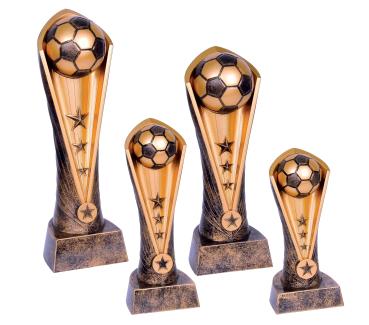 Fußball Trophäe aus Resin 4 versch. Größen mit Aluschild/Schrift/Montage