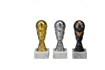 Fußballfigur auf Marmorsockel 16cm 3 versch. Farben erhältlich.Inkl..:Aufkleber/Schrift/Logo/Montage - Kopie