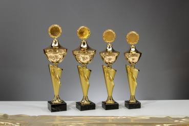 4er Pokal Serie von 38,7cm bis 43cm inkl. Aluschild/Schrift/Logo/Montage