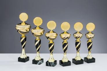 6er Pokal Serie bis 37,5cm Größe inkl. Aluschild/Schrift/Logo/Montage