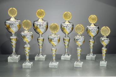 8er Pokal Serie von 33,8cm bis 47,7cm cm inkl. Aluschild/Schrift/Logo/Montage