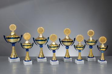 8er Henkelpokal Serie von 25cm bis 37,5cm inkl. Aluschild/Schrift/Logo/Montage