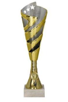 Silber/Goldener Pokal auf Marmorsockel 3 Größen inkl.Aluschild/Schrift/Montage