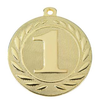 50mm Ø Medaille 1-2-3 , inkl. 10mm Band/Aufkleber/Text/Logo/Montage je 1,10€