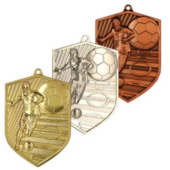 Fußball Medaille 80x60mm inkl.22mm Band,Aukleber mit Text und Montage 2,50€