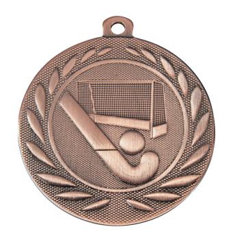 50mm Ø Medaille Feldhockey , inkl. 10mm Band/Aufkleber/Text/Logo/Montage je 1,10€
