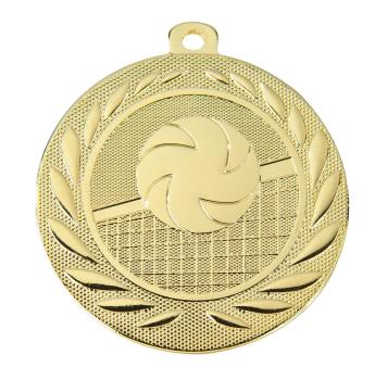 50mm Ø Medaille Volleyball , inkl. 10mm Band/Aufkleber/Text/Logo/Montage je 1,10€