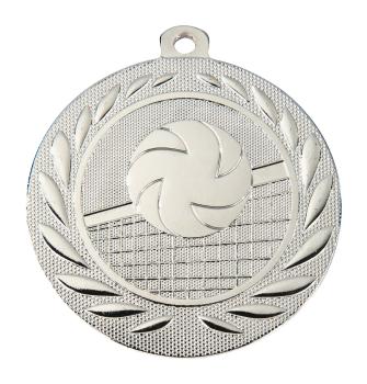 50mm Ø Medaille Volleyball , inkl. 10mm Band/Aufkleber/Text/Logo/Montage je 1,10€