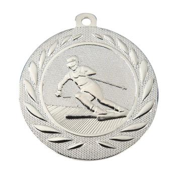 50mm Ø Medaille Ski/Slalom fahren , inkl. 10mm Band/Aufkleber/Text/Logo/Montage je 1,10€