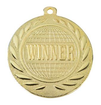 50mm Ø Medaille Gewinner , inkl. 10mm Band/Aufkleber/Text/Logo/Montage je 1,10€