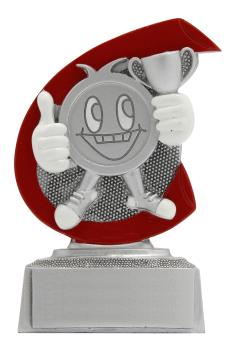 Ständer Figur aus Resin für jede Sportart,inkl. Schrift/Logo in Farbe und die Montage