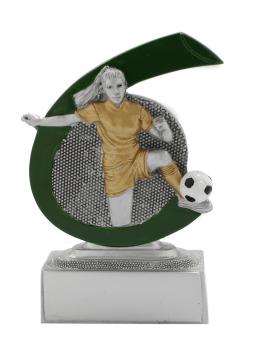 Fußballspielerin als Ständerfigur 7,5x10cm inkl.Aufkleber und Montage