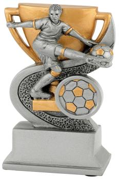 Fußballfigur 8x12cm mit Vereinslogo, Schrift und Montage