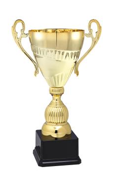 6er Pokal Serie mit Henkel Farbe Gold inkl. Aluschild/Schrift/Logo/Montage