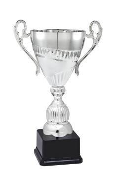 6er Pokal Serie mit Henkel Farbe Silber inkl. Aluschild/Schrift/Logo/Montage