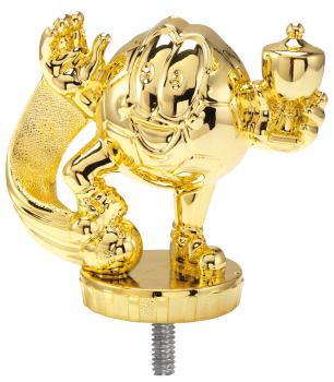 Lachender Fußball als Trophäe auf Marmorsockel Höhe gesamt 10cm inkl.Aufkleber/Schrift/Montage