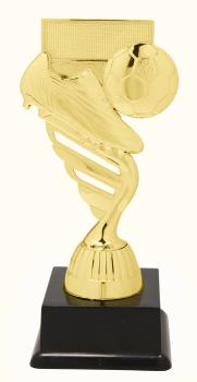 Fußballfigur in 3 Größen erhältlich,Farbe gold.inkl. Aufkleber mit Schrift/Logo/Montage
