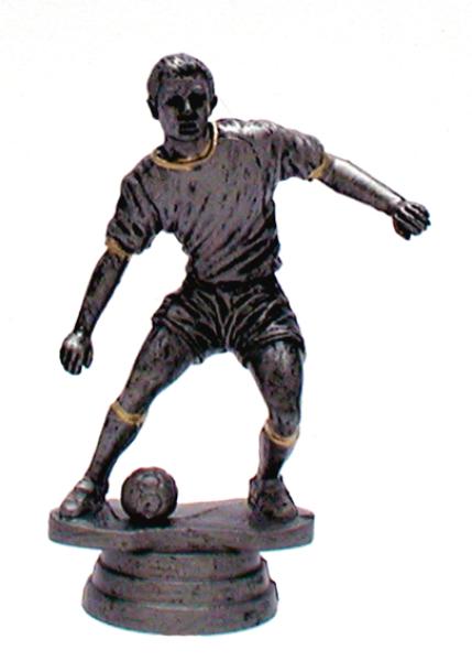 22,7cm Fußballspieler auf Marmorsockel 3 Farben zur Wahl inkl. Kunststoffaufkleber/Text/Logo/Montage