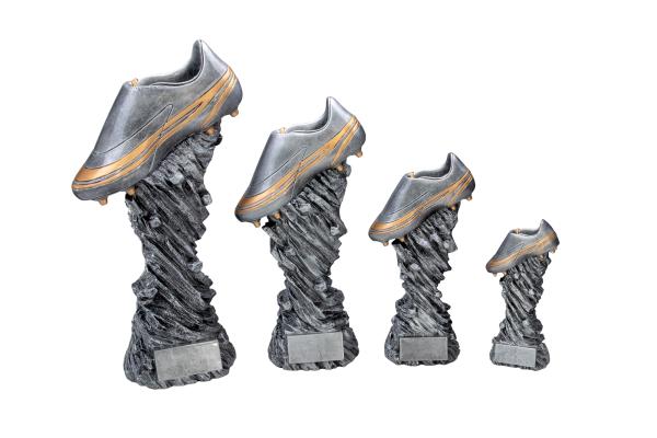 Große schwere Fußball Resin Trophäe bis 44,5cm inkl.:Aluschild/Schrift/Montage
