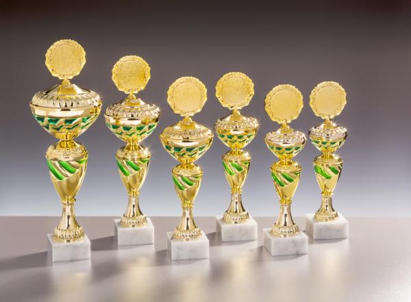 6er Pokal Serie bis 37,4cm inkl. Aluschild/Schrift7Logo/Montage