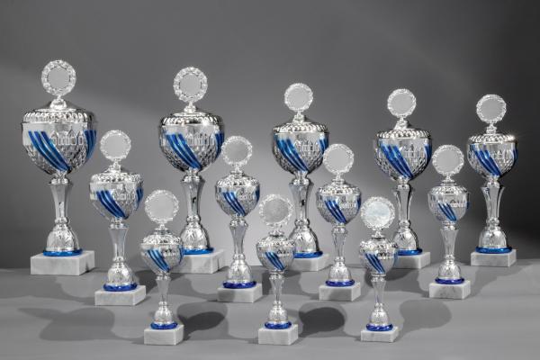 12er Pokal Serie von 28,5cm bis 50,5cm inkl. Aluschild/Schrift/Logo/Montage