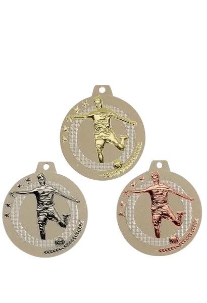 Top Fußballmedaille 50mm inkl. 10mm Band,Aufkleber/Text und Montage je 1,50€