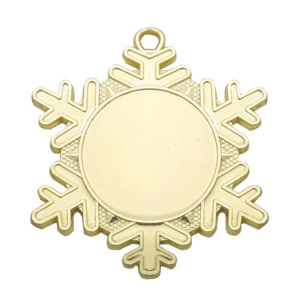 Medaille Schneeflocke 50mm Ø ,3Farben inkl- Schrift,Band und Montage je 1,40€