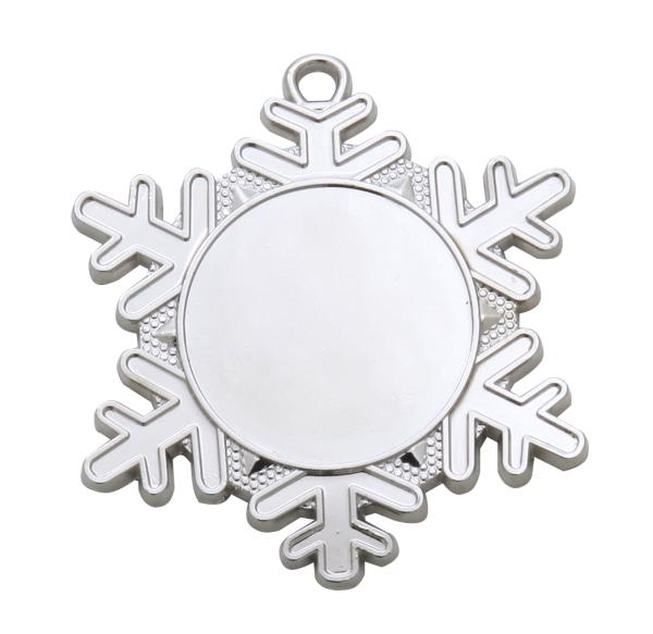 Medaille Schneeflocke 50mm Ø ,3Farben inkl- Schrift,Band und Montage je 1,40€