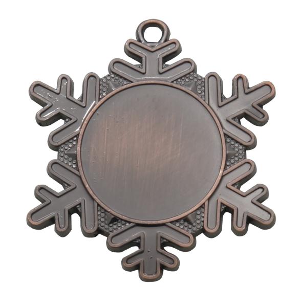 Medaille Schneeflocke 50mm Ø ,3Farben inkl- Schrift,Band und Montage je 1,40€