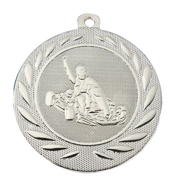 50mm Ø Medaille Kart fahren , inkl. 10mm Band/Aufkleber/Text/Logo/Montage je 1,10€