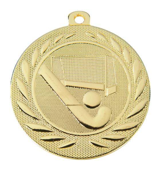 50mm Ø Medaille Feldhockey , inkl. 10mm Band/Aufkleber/Text/Logo/Montage je 1,10€