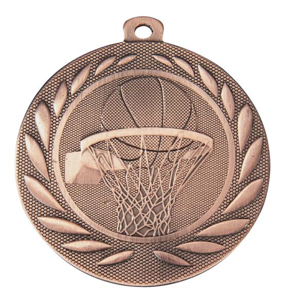 50mm Ø Medaille Basketball , inkl. 10mm Band/Aufkleber/Text/Logo/Montage je 1,10€