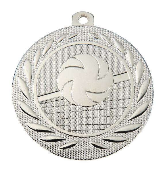 50mm Ø Medaille Volleyball , inkl. 10mm Band/Aufkleber/Text/Logo/Montage je 1,10€
