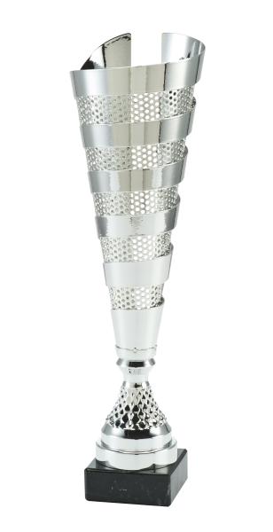 3er Metall Pokal Serie Farbe Gold/Silber/Bronze bis 42,5cm inkl. Aluschild/Schrift/Logo/Montage